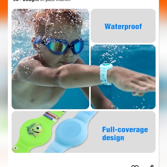 NWT AirTag Bracelet for Kids - 2 pack Monsters Inc Blue and Green - Picture 3 of 10